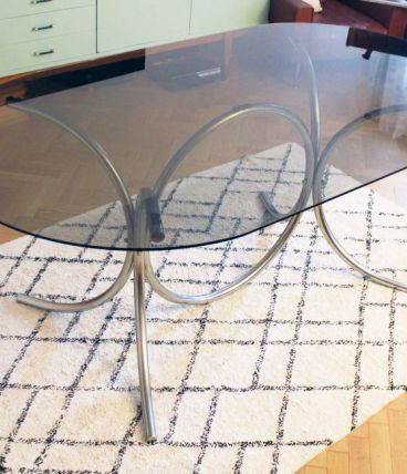 Grande Table ovale au style Marcel Breuer années 60/70
