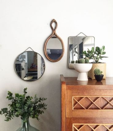 Miroir rotin vintage