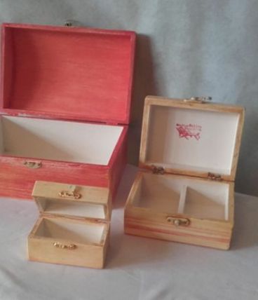 boites à bijoux en bois par 3