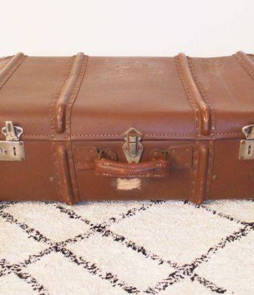Malle valise marron vintage années 70