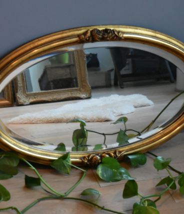 Miroir ovale biseauté ancien