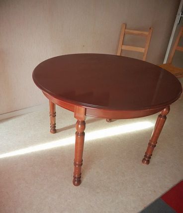 table ronde convertible en bois