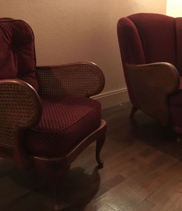 2 bergères /fauteuils cannés