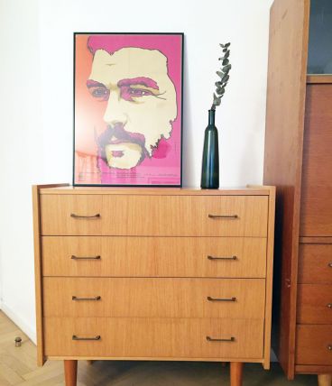 Commode vintage scandinave pieds compas 60s