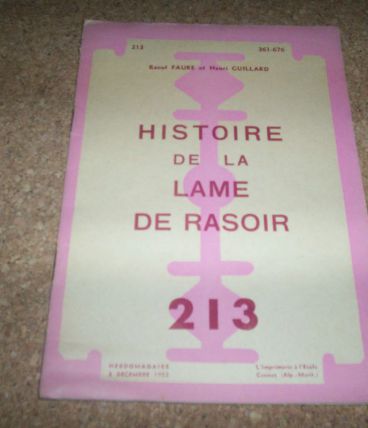 ouvrage 16 pages sur histoire des lames de rasoir 