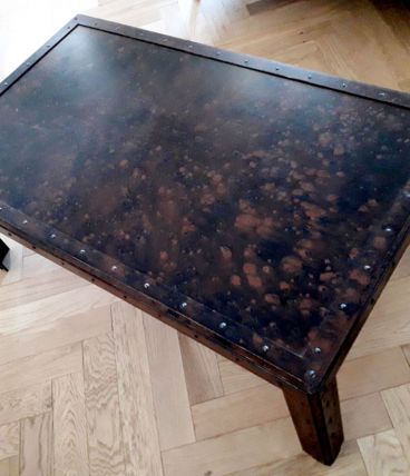 Table basse industrielle en fer