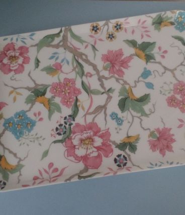 Plateau fleuri vintage