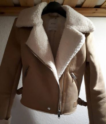 Veste style biker peau retournée