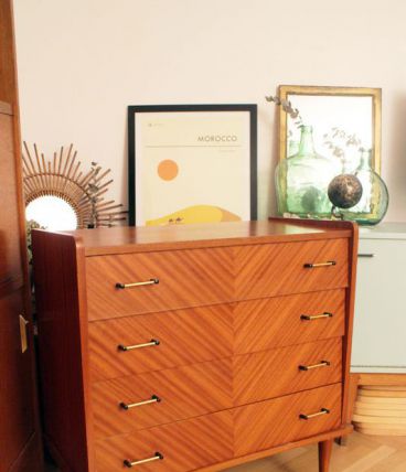 Commode vintage des années 60/70 pieds compas