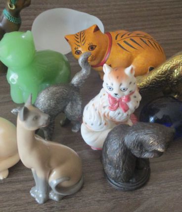 Chats en céramique de Franklin Mint de 1986