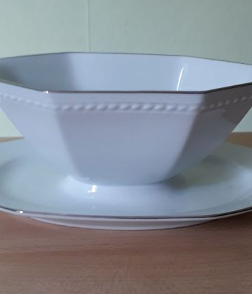 Saucière porcelaine Schirnding, Bavaria avec liseré or