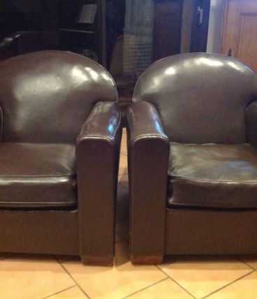 Très belle paire de fauteuil club vintage
