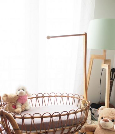 Berceau couffin en rotin vintage années 50