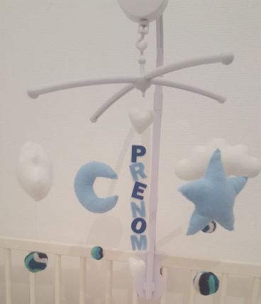 Mobile musical rotatif personnalisable prénom