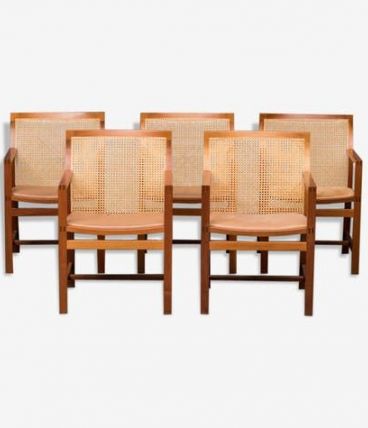 5 chaises en acajou, ‘king series’ de Rud Thygesen et Johnny