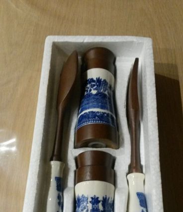 Ensemble à salade céramique et bois