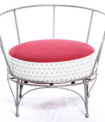 Fauteuil bas relooké en métal - Ryad