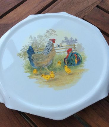 Dessous de plat en tôle émaillée vintage