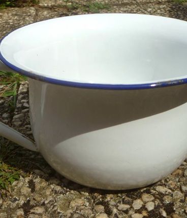 pot de chambre en émail ,déco vintage 