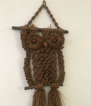 Hibou en macramé