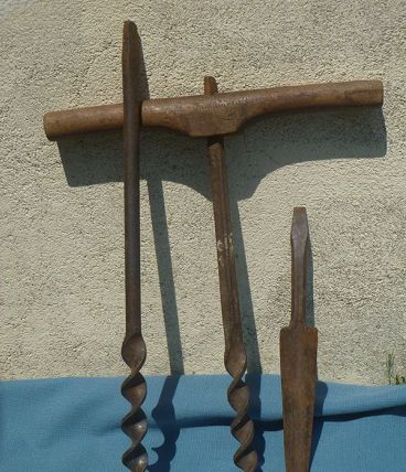 Tarière de charpentier, outil  vintage