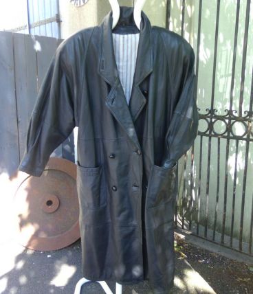Manteau de cuir  noir 