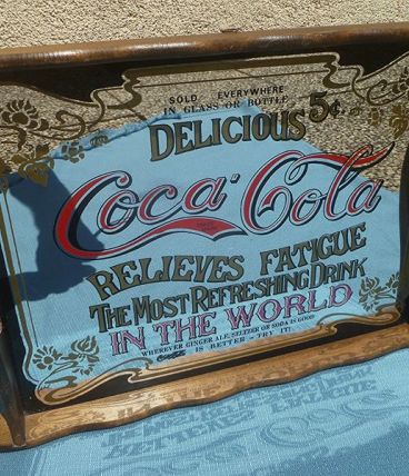 Plateau miroir coca cola , vintage , années 70