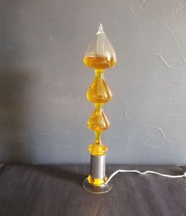 Lampe bouillonnante en verre années 1960