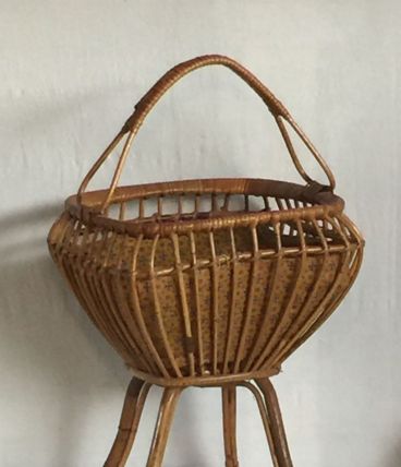 Panier travailleuse en rotin 