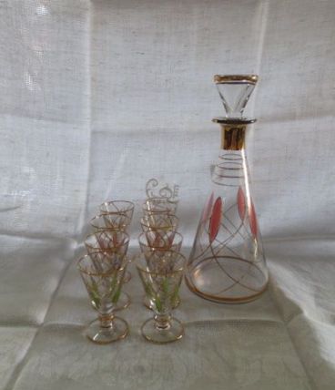 service à liqueur en cristal années 60/70