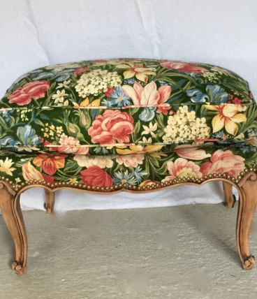 pouf tissu fleuri 