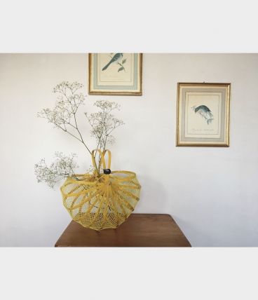 Panier en bambou et fils de coton 