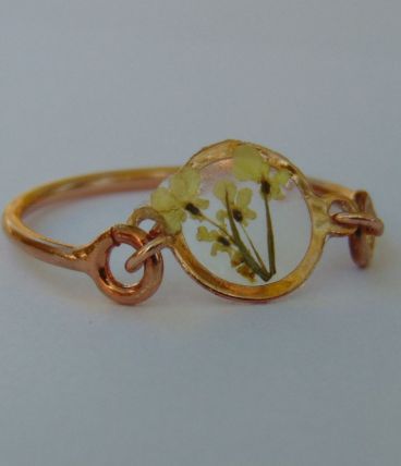 Bague, fleurs séchées, fait main.