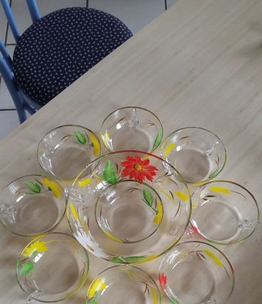 Service à fruits ou glaces cristal de Bohême 