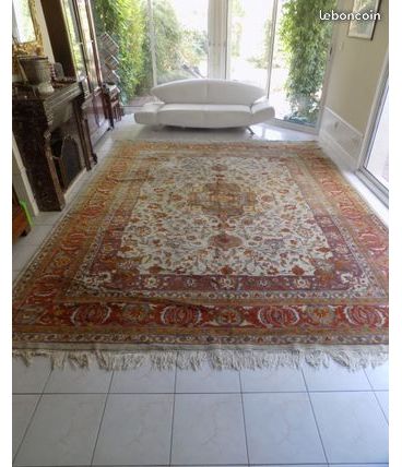 Grand Tapis ancien Indo Persan fait main 3.80 x 3m