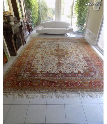 Grand Tapis ancien Indo Persan fait main 3.80 x 3m