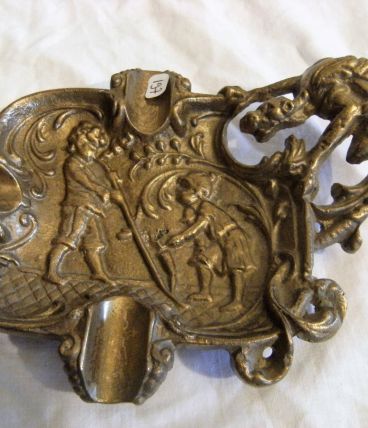 Cendrier vide poche bronze massif art déco