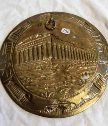 Assiette décorative bronze murale Parthénon 
