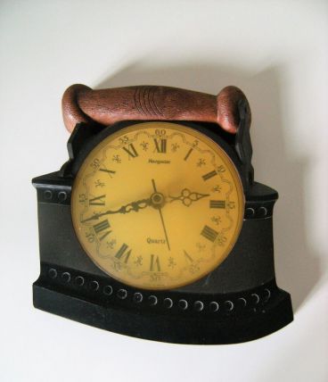Horloge murale hangarter quartz pile forme fer