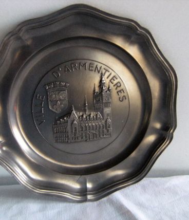 Assiette armoiries ville d' Armentières 