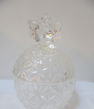 bonbonnière ananas en verre taillé