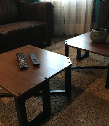 2 petites tables basses style atelier industriel