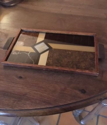 Plateau art déco marqueterie