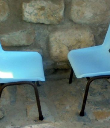 Paire de chaises d'école maternelle vintage