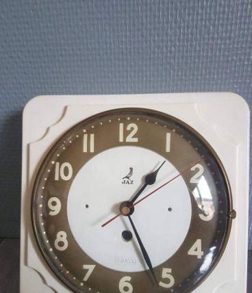  Ancienne pendule murale Jaz 1950 de cuisine bakélite 