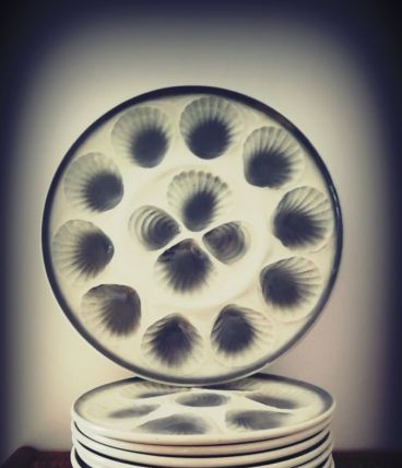 vintage Moulins des loups service à huîtres