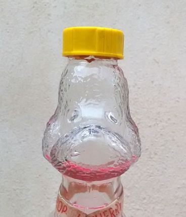 Jolie bouteille en verre "caniche"