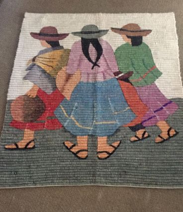 Tapis Péruvien artisanal vintage.