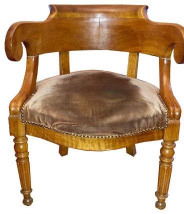 Fauteuil de bureau en chêne blond Louis-Philippe