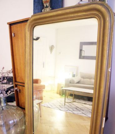 Grand miroir doré vintage Hausmannien Louis Philippe 
